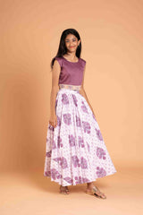 Fusion Style Cotton Crop Top And Lehenga