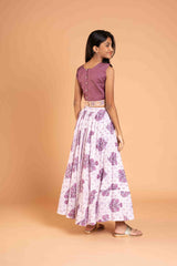 Fusion Style Cotton Crop Top And Lehenga