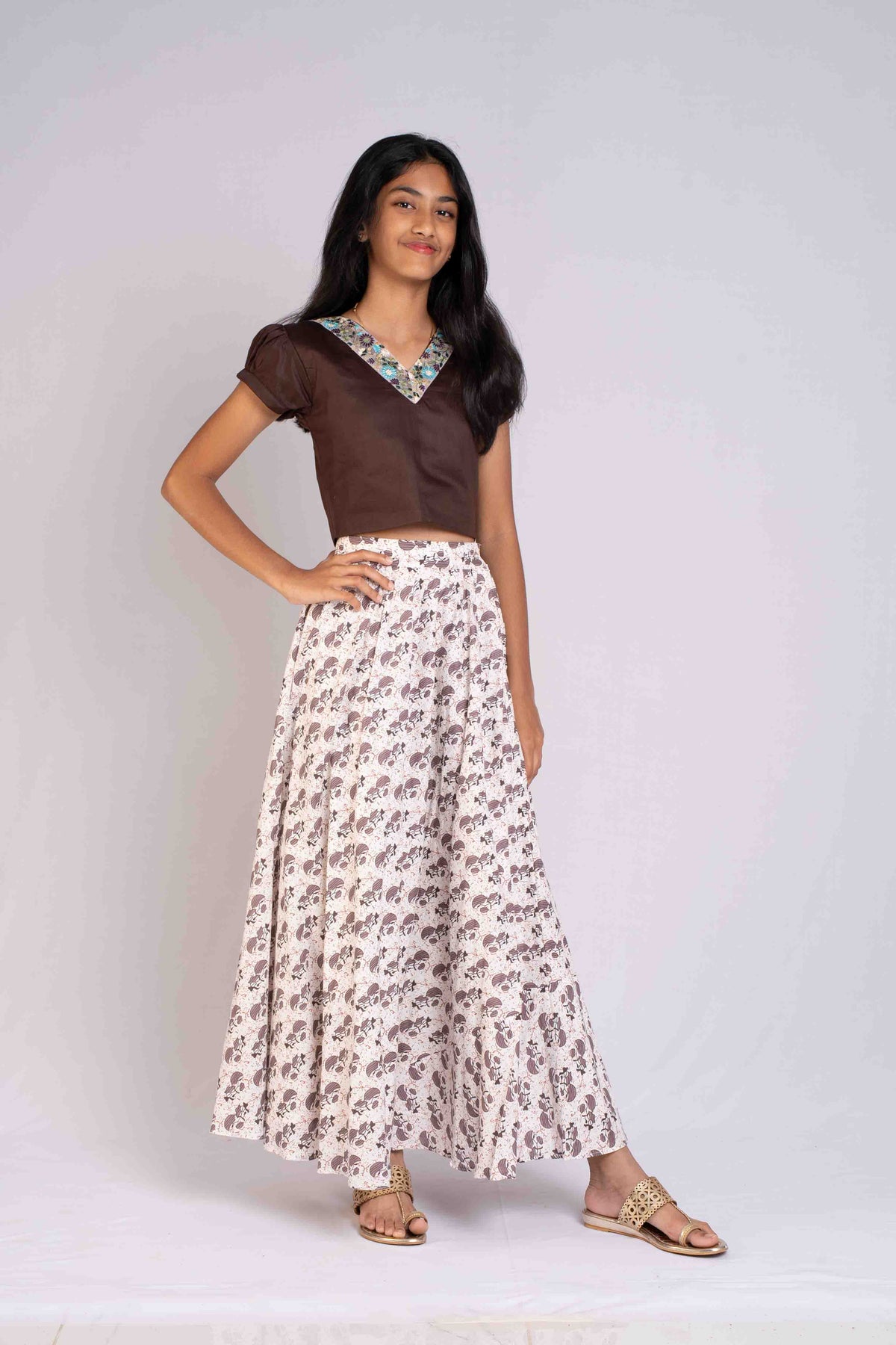 Comfortable Cotton Crop Top And Lehenga