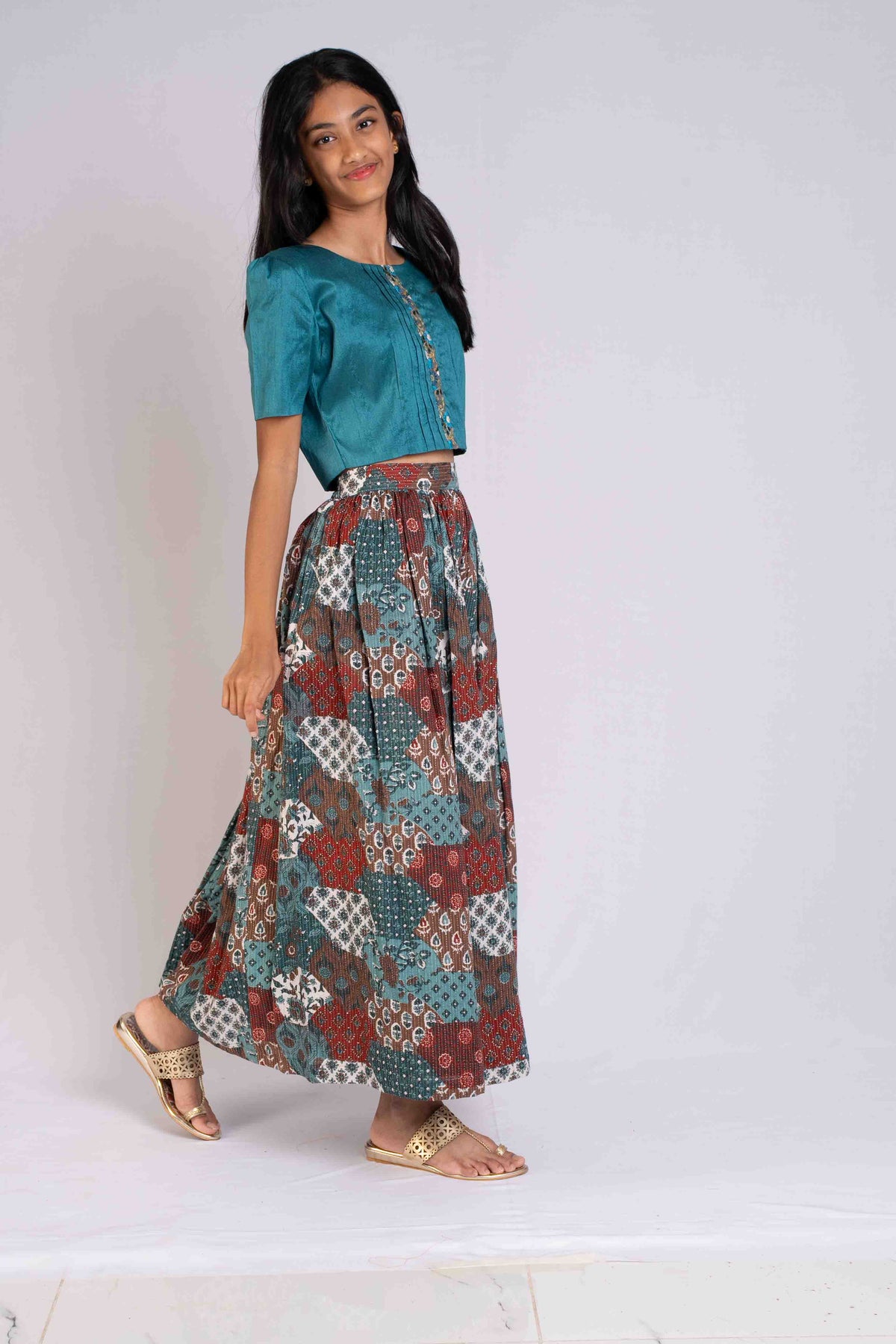 Cotton Lehenga And Crop Top
