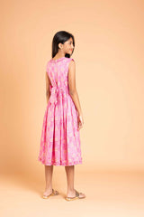 Frills And Bow Pattern Pink Frock