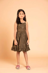 Olive Green Sleeveless Frock