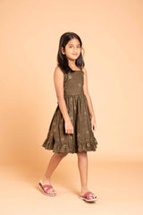 Olive Green Sleeveless Frock