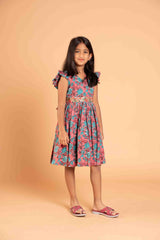 Playful Pink Ruffel Sleeves Frock