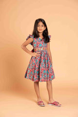 Playful Pink Ruffel Sleeves Frock