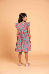 Playful Pink Ruffel Sleeves Frock