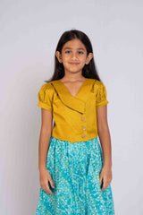 Fusion Style Crop Top And Cotton Lehenga