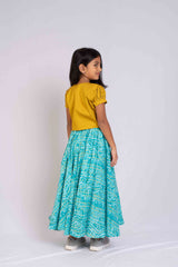 Fusion Style Crop Top And Cotton Lehenga