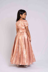 Peachy Banaras crop top and lehenga