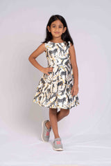 Beige satin frock