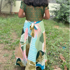 Long frock and Banaras over coat