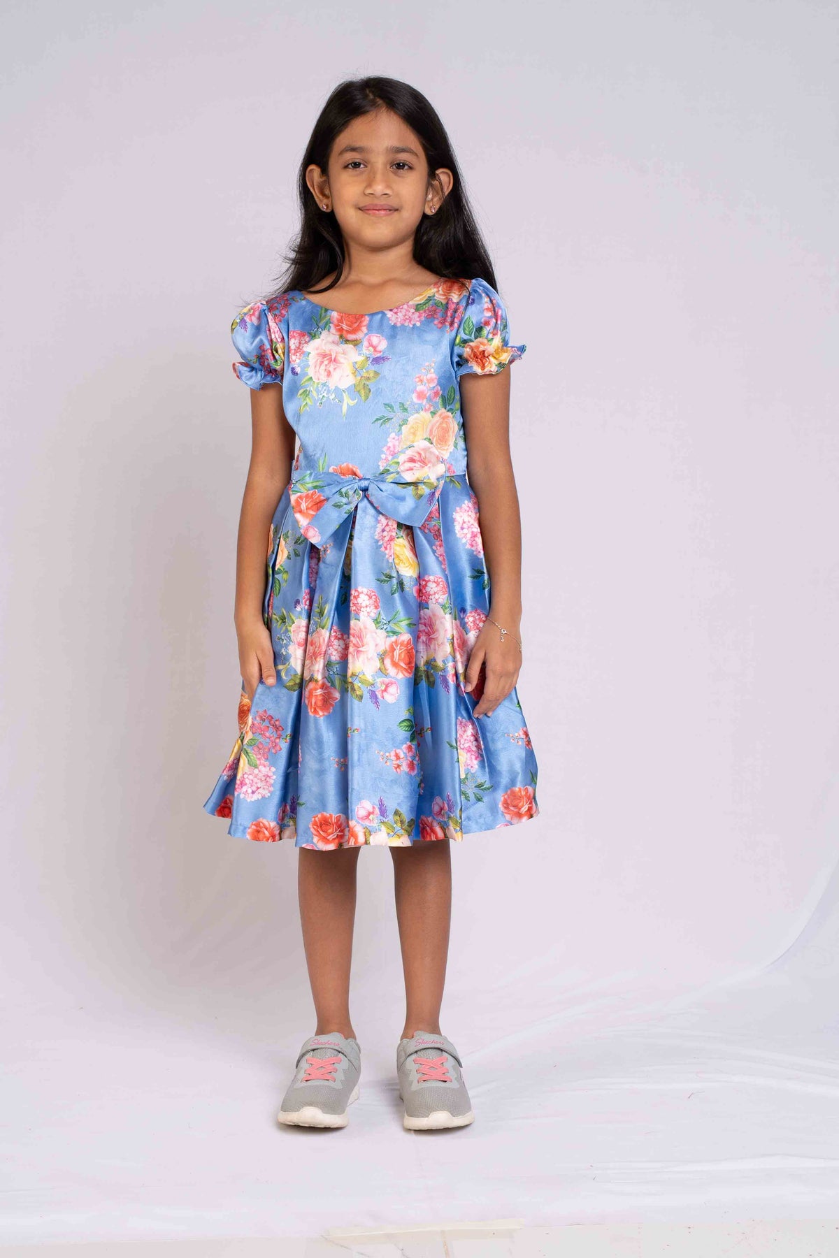 Blue satin frock