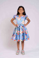 Blue satin frock