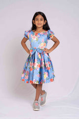 Blue satin frock
