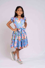 Blue satin frock