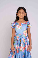 Blue satin frock