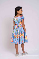 Blue satin frock
