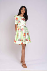 Olive Green satin frock
