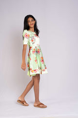 Olive Green satin frock