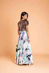 Long frock and Banaras over coat