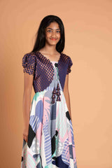 Long frock and Banaras over coat