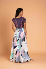 Long frock and Banaras over coat