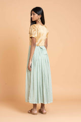 Foil Printed Polki dot Golden Long frock