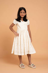 Premium textured white frock