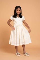 Premium textured white frock