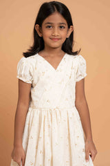 Premium textured white frock